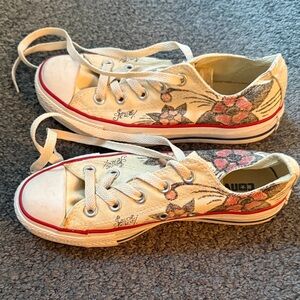 Converse Sailor Jerry Canvas Sneakers in Floral Print -Limited Edition - Size 5